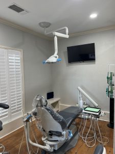 Patient room with dental chair